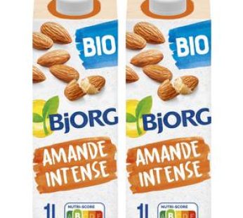 Bjorg Lait d’amande Intense Boisson Végétale Bio, Lot de 2x1L