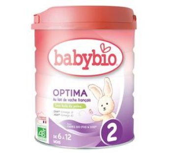 Babybio Lait bébé en poudre Optima Premium Bio 2ème âge, 6-12 mois, 800g