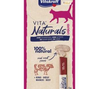 Vitakraft VitaNaturals Snack Liquide Creamy au Boeuf – Friandise pour chat, 5x15g