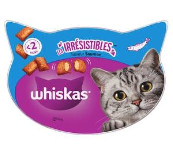 Whiskas Irrésistible Saumon – Friandise pour chat adulte, 60g