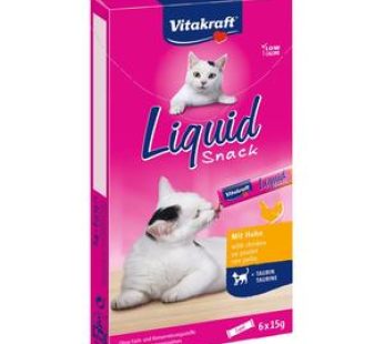 Vitakraft Liquid Snack Poulet et Dinde – Friandise pour Chat, 6x15g