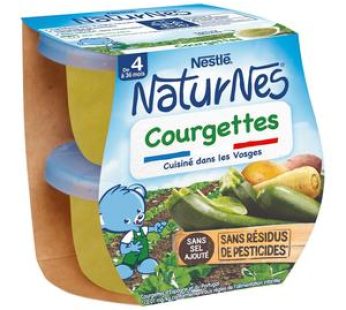 Nestlé – Naturnes Courgettes Bol Bébé Dès 4 mois, 2x130g