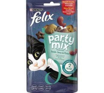 Purina – Félix Party Mix Saveur de l’Océan – Friandises pour chat, 60g